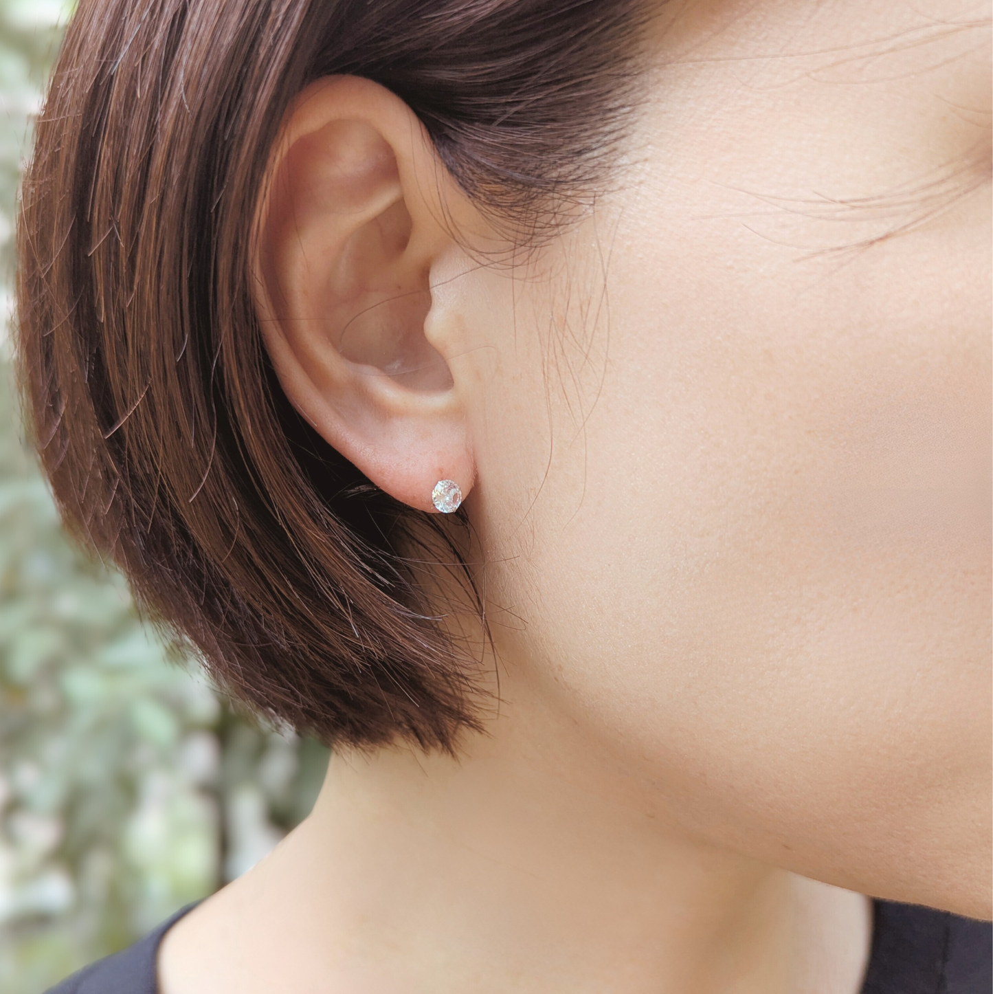 迷った朝はこれ一択。ダイヤモンドのような輝き シンプル一粒ピアス【シルバー925/金属アレルギー対応】